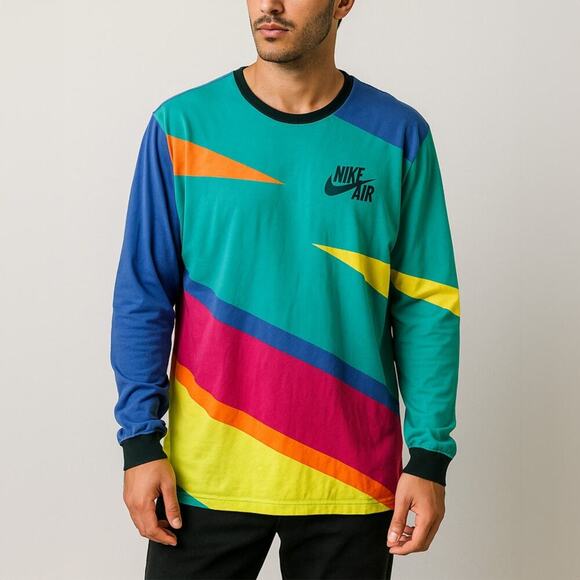 Nike Other - Nike Futura 90s Color Block Mens Long Sleeve Shirt Size XL